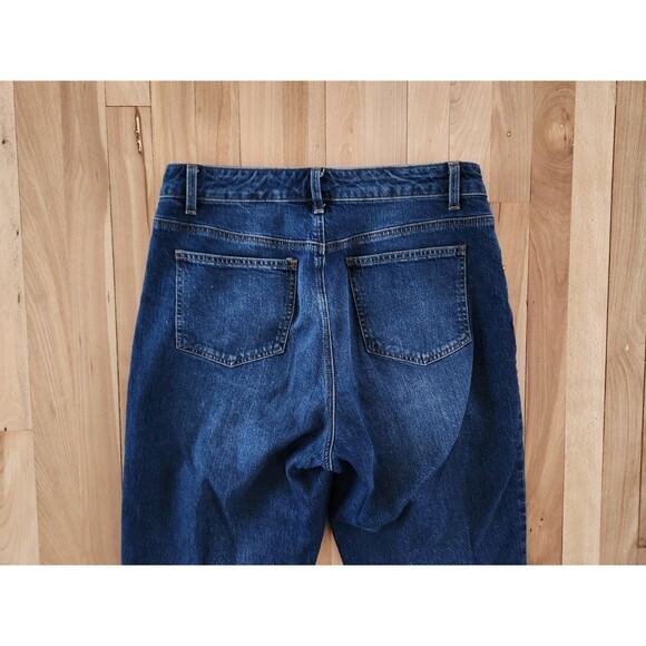 Talbots Sz 10 High Waist Relaxed Jean  33x30 Huron Dark Blue Wash Straight Leg - Picture 6 of 8